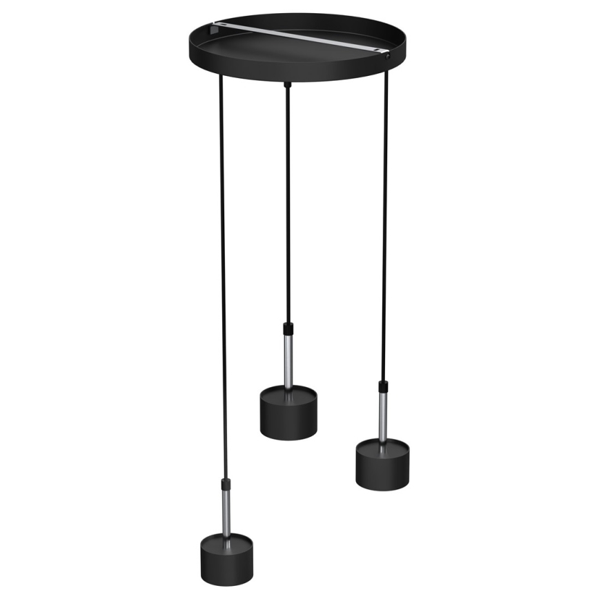 Lampadario a sospensione con filo ARENA 3xGX53/11W/230V nero/cromo lucido