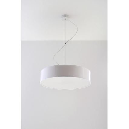 Lampadario a sospensione con filo ARENA 45 3xE27/60W/230V bianco