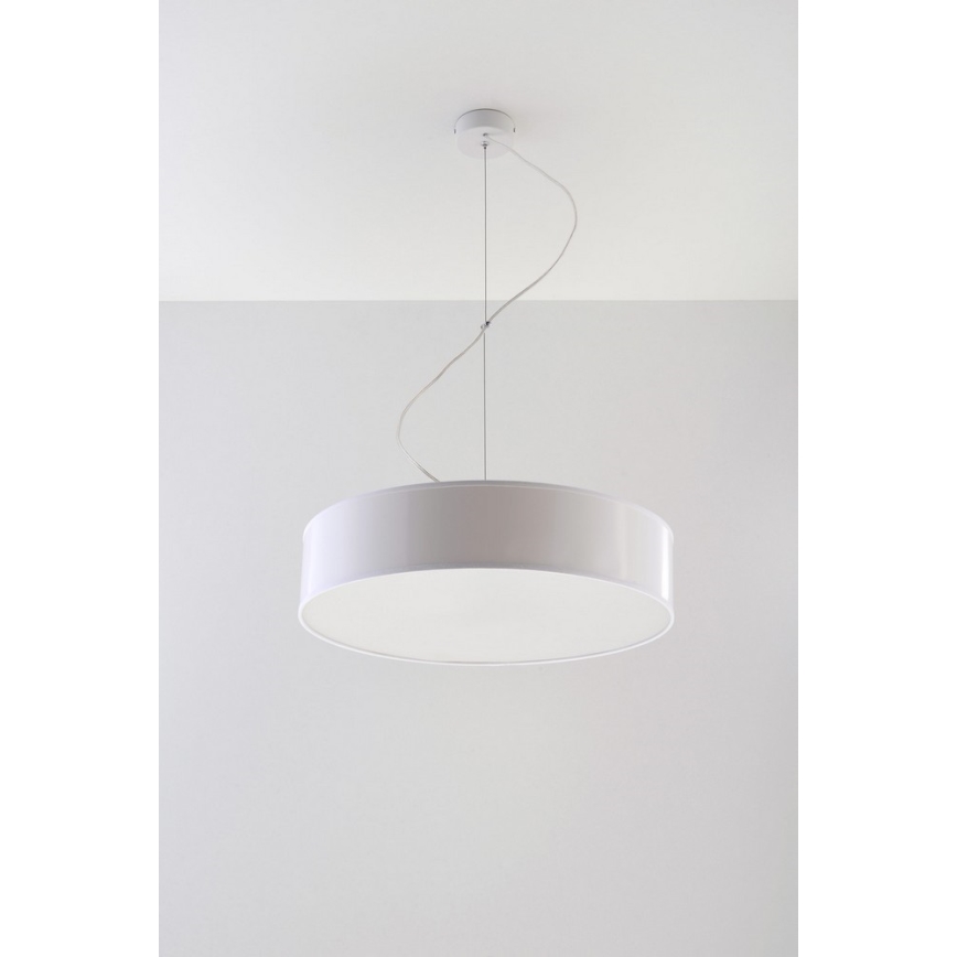 Lampadario a sospensione con filo ARENA 45 3xE27/60W/230V bianco