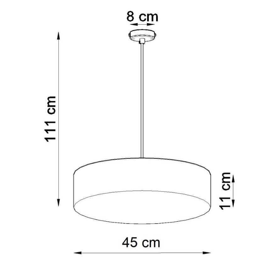 Lampadario a sospensione con filo ARENA 45 3xE27/60W/230V bianco