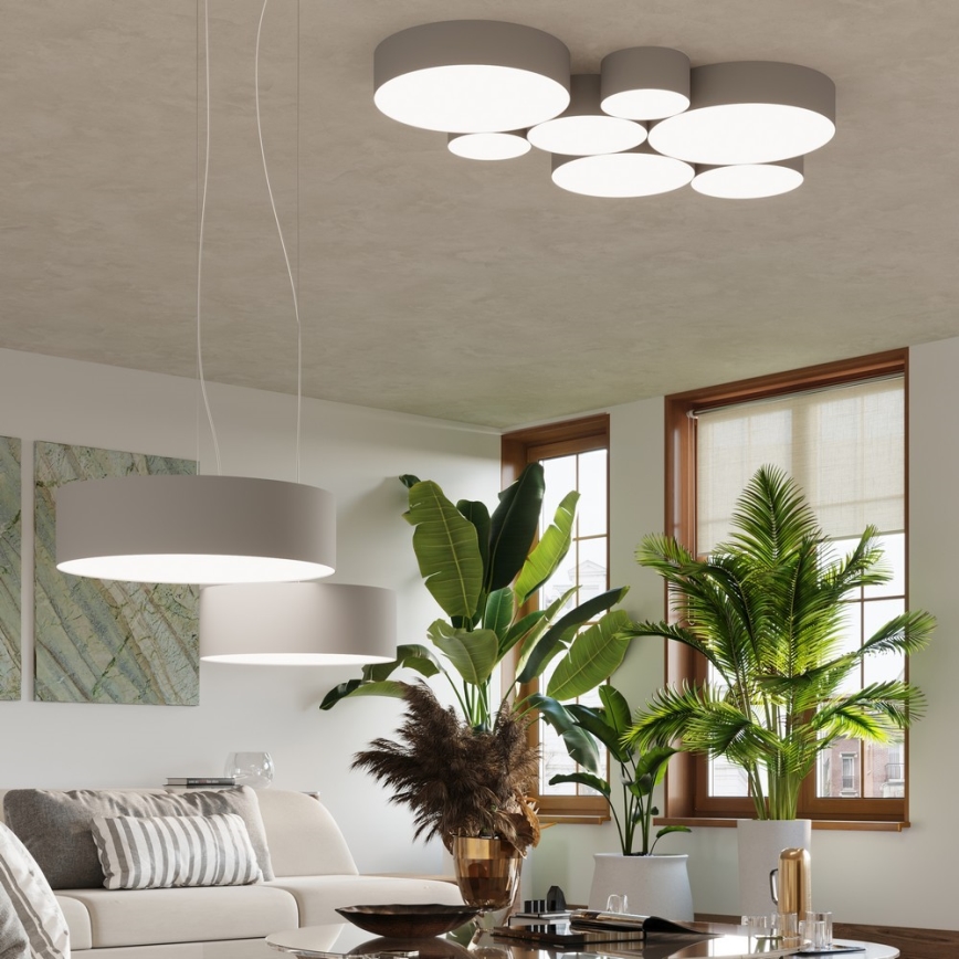 Sollux SL.0119 - Lampadario a sospensione con filo ARENA 45 3xE27/60W/230V grigio