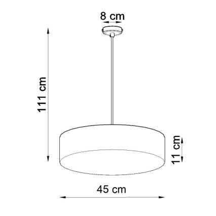 Lampadario a sospensione con filo ARENA 45 3xE27/60W/230V grigio