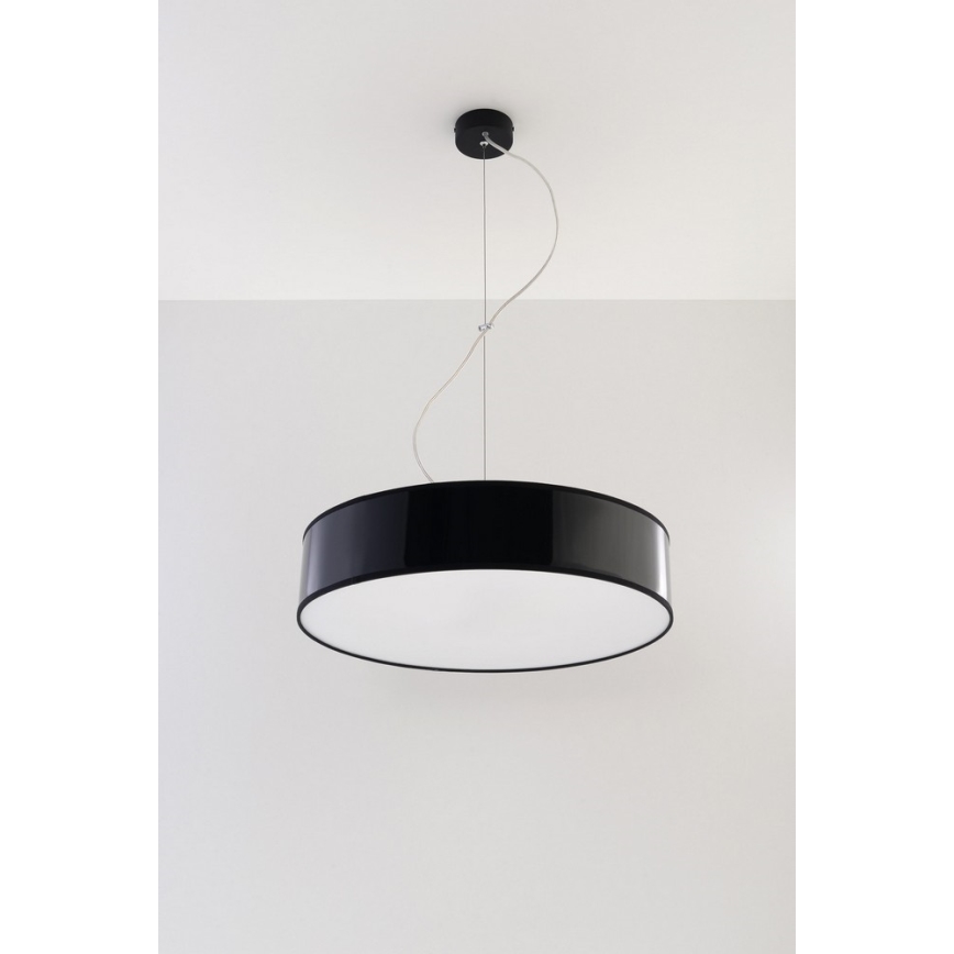 Lampadario a sospensione con filo ARENA 45 3xE27/60W/230V nero