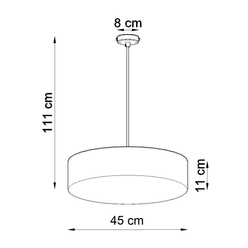 Lampadario a sospensione con filo ARENA 45 3xE27/60W/230V nero