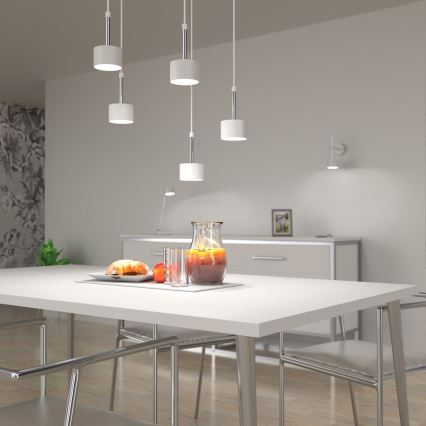 Lampadario a sospensione con filo ARENA 5xGX53/11W/230V bianco/cromo lucido