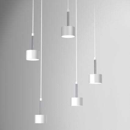 Lampadario a sospensione con filo ARENA 5xGX53/11W/230V bianco/cromo lucido