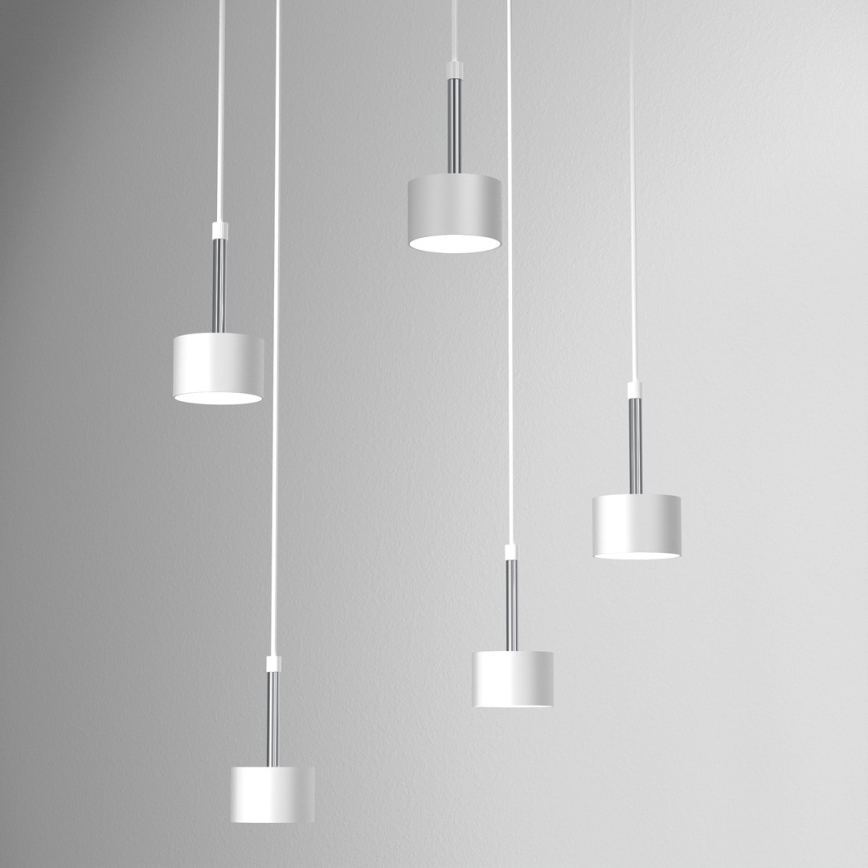 Lampadario a sospensione con filo ARENA 5xGX53/11W/230V bianco/cromo lucido