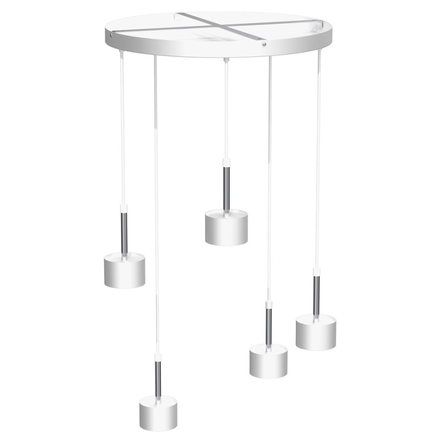 Lampadario a sospensione con filo ARENA 5xGX53/11W/230V bianco/cromo lucido