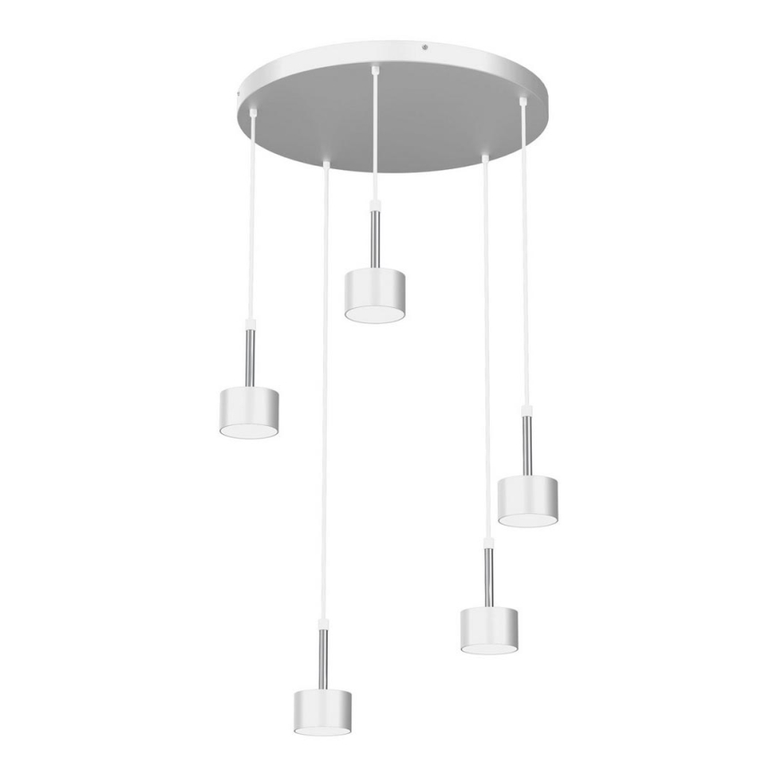 Lampadario a sospensione con filo ARENA 5xGX53/11W/230V bianco/cromo lucido