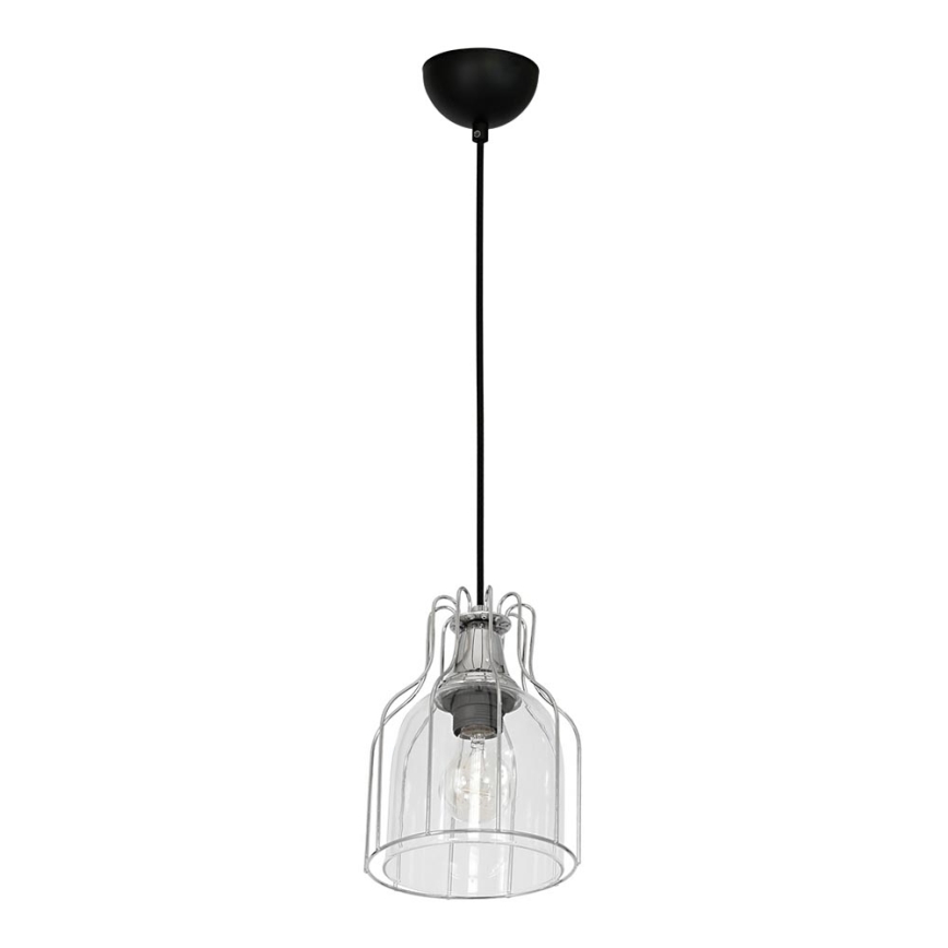 Lampadario a sospensione con filo ARIA 1xE27/60W/230V argento