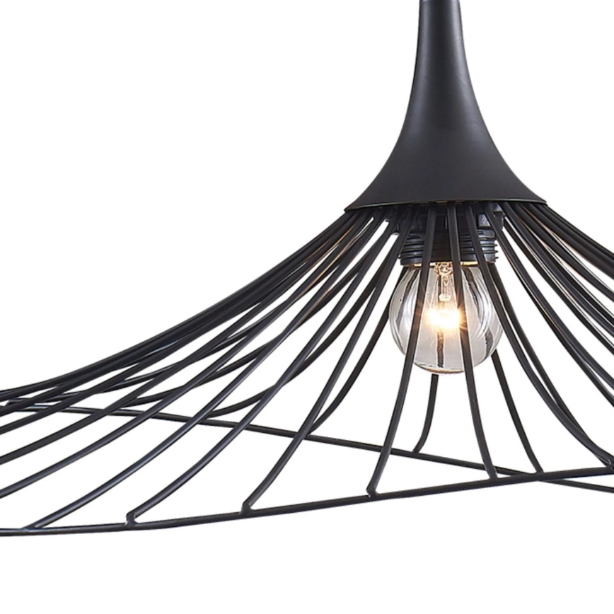 Lampadario a sospensione con filo ARIELLE 1xE27/20W/230V diametro 50 cm nero