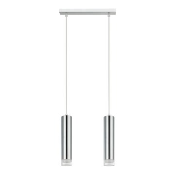 Lampadario a sospensione con filo ARMIN 2xGU10/10W/230V cromo lucido
