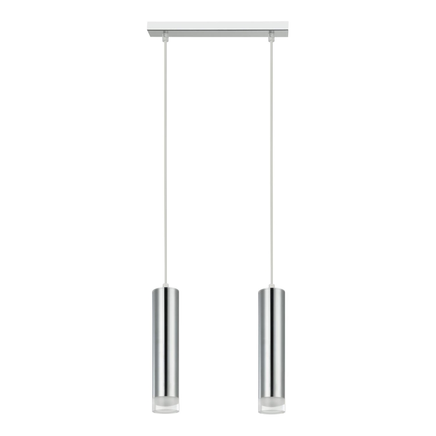 Lampadario a sospensione con filo ARMIN 2xGU10/10W/230V cromo lucido