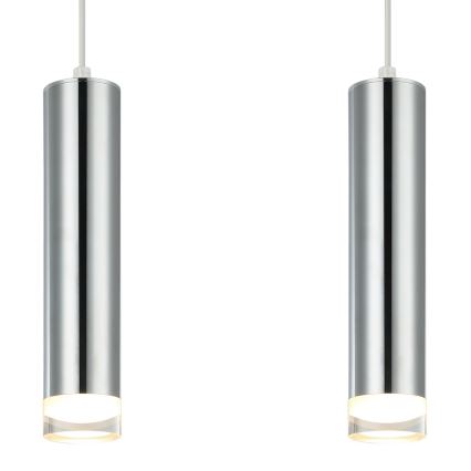 Lampadario a sospensione con filo ARMIN 2xGU10/10W/230V cromo lucido