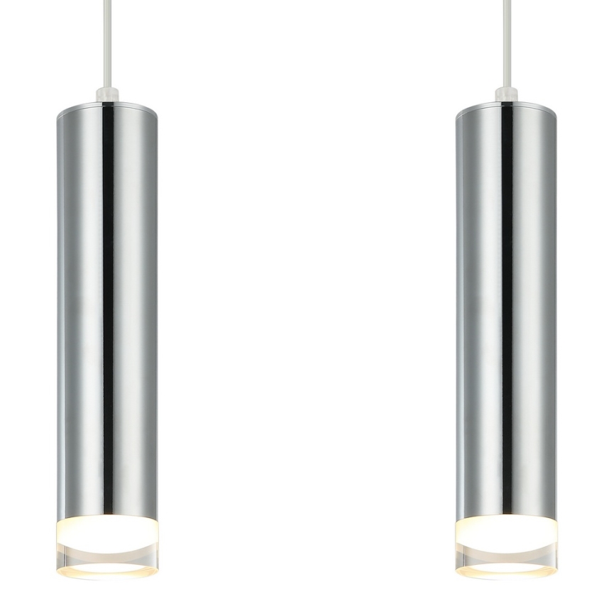 Lampadario a sospensione con filo ARMIN 2xGU10/10W/230V cromo lucido