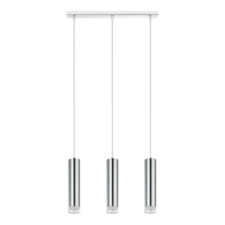 Lampadario a sospensione con filo ARMIN 3xGU10/10W/230V cromo lucido