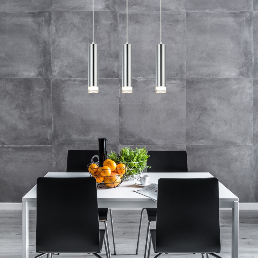 Lampadario a sospensione con filo ARMIN 3xGU10/10W/230V cromo lucido