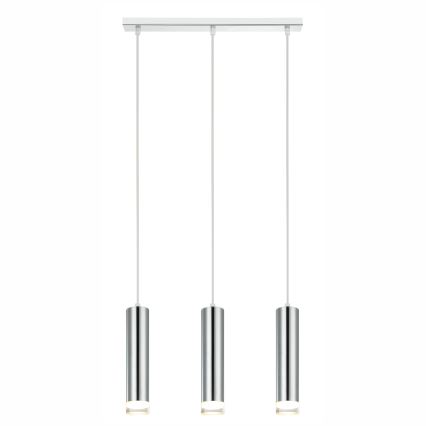 Lampadario a sospensione con filo ARMIN 3xGU10/10W/230V cromo lucido