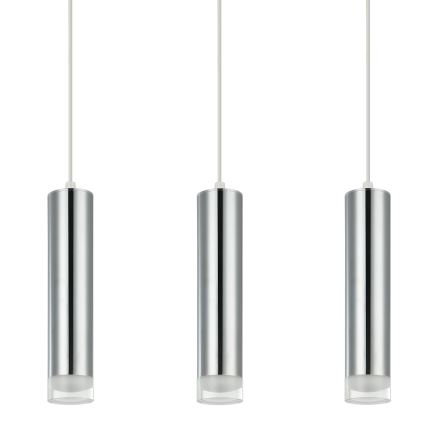 Lampadario a sospensione con filo ARMIN 3xGU10/10W/230V cromo lucido