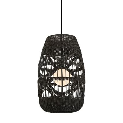 Lampadario a sospensione con filo ARONA 1xG9/9W/230V diametro 25 cm rattan/nero