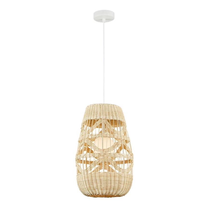 Lampadario a sospensione con filo ARONA 1xG9/9W/230V diametro 25 cm rattan/beige