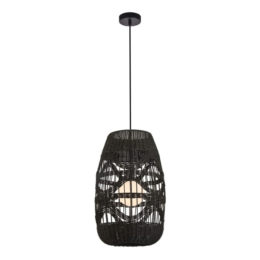 Lampadario a sospensione con filo ARONA 1xG9/9W/230V diametro 25 cm rattan/nero