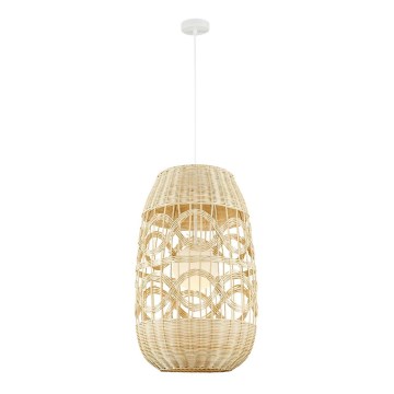 Lampadario a sospensione con filo ARONA 1xG9/9W/230V diametro 40 cm rattan/beige