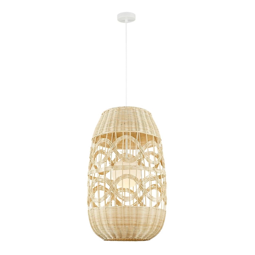 Lampadario a sospensione con filo ARONA 1xG9/9W/230V diametro 40 cm rattan/beige