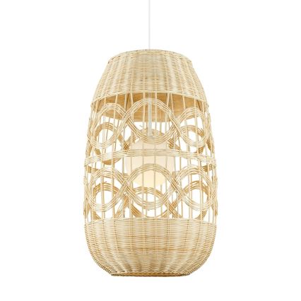 Lampadario a sospensione con filo ARONA 1xG9/9W/230V diametro 40 cm rattan/beige