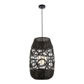 Lampadario a sospensione con filo ARONA 1xG9/9W/230V diametro 40 cm rattan/nero