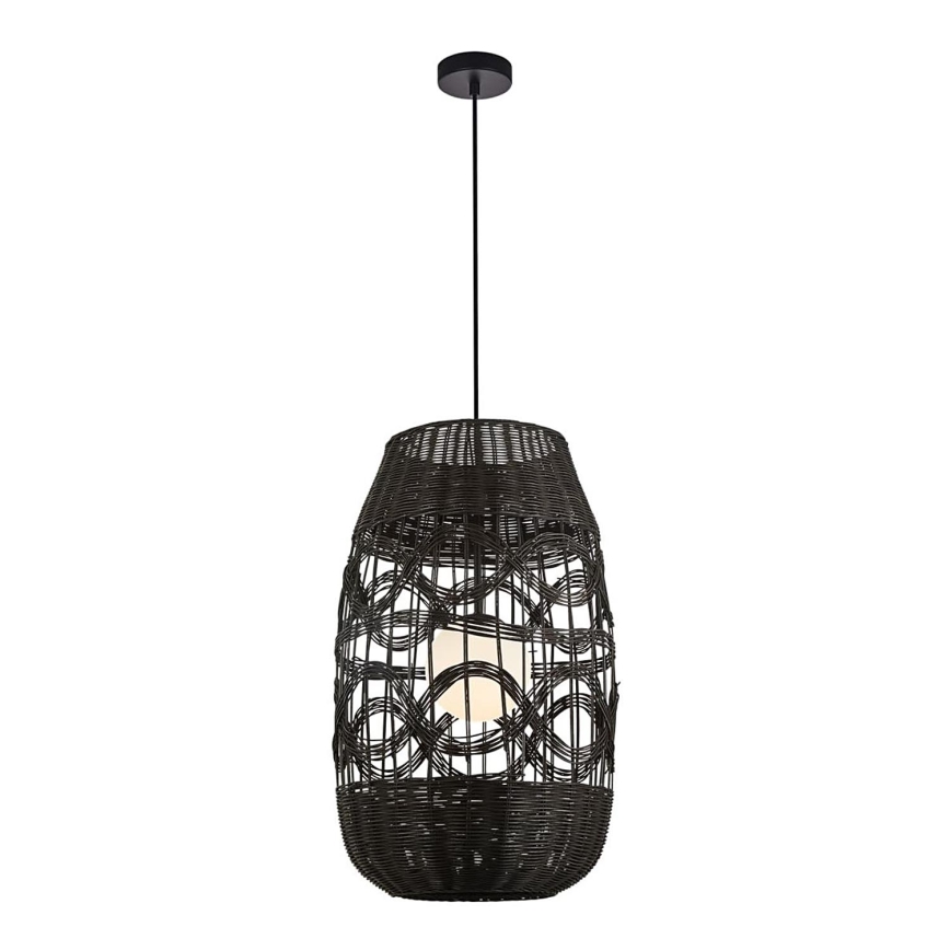 Lampadario a sospensione con filo ARONA 1xG9/9W/230V diametro 40 cm rattan/nero