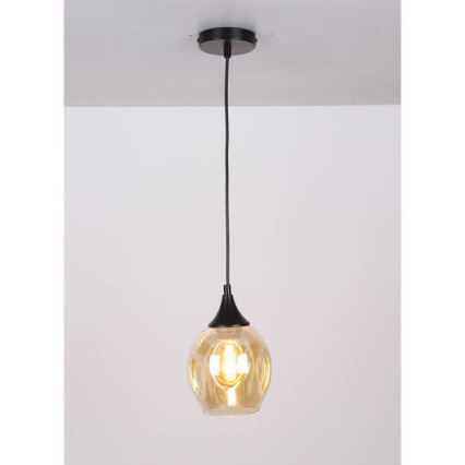 Lampadario a sospensione con filo ASPA 1xE27/40W/230V nero