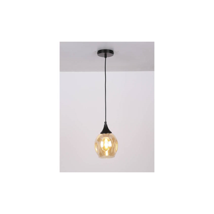 Lampadario a sospensione con filo ASPA 1xE27/40W/230V nero