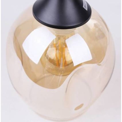 Lampadario a sospensione con filo ASPA 1xE27/40W/230V nero