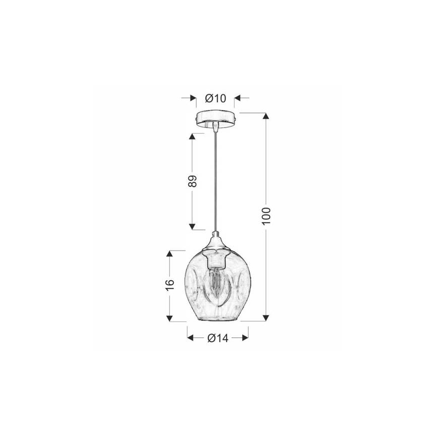 Lampadario a sospensione con filo ASPA 1xE27/40W/230V nero