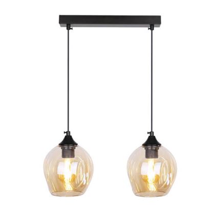 Lampadario a sospensione con filo ASPA 2xE27/40W/230V nero