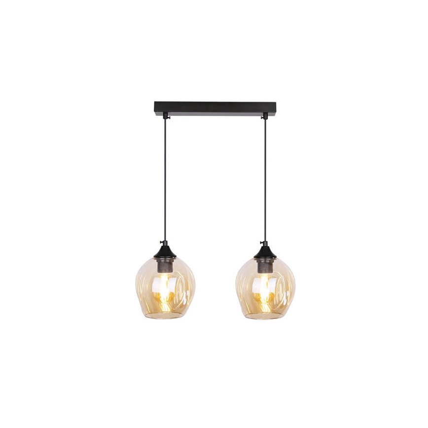 Lampadario a sospensione con filo ASPA 2xE27/40W/230V nero