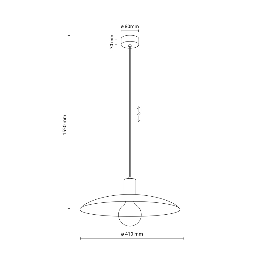 Lampadario a sospensione con filo ASTRA 1xE27/15W/230V diametro 41 cm beige