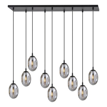 Lampadario a sospensione con filo ASTRAL 9xE14/10W/230V nero/fumé