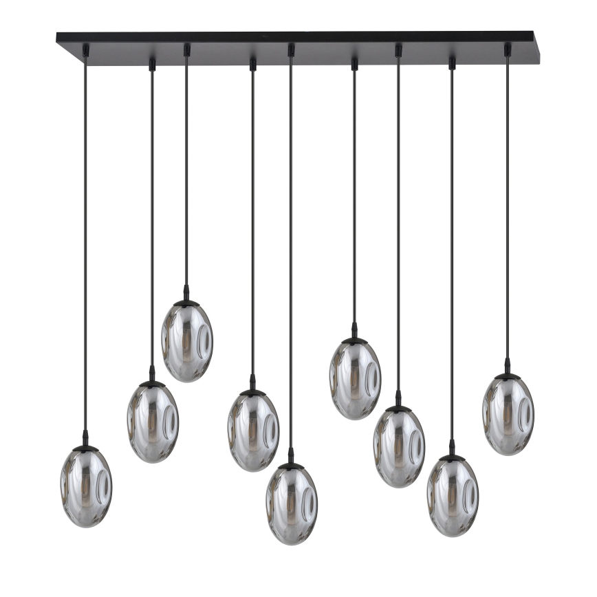 Lampadario a sospensione con filo ASTRAL 9xE14/10W/230V nero/fumé