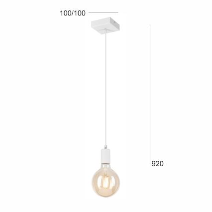 Lampadario a sospensione con filo ASTRID 1xE27/60W/230V bianco