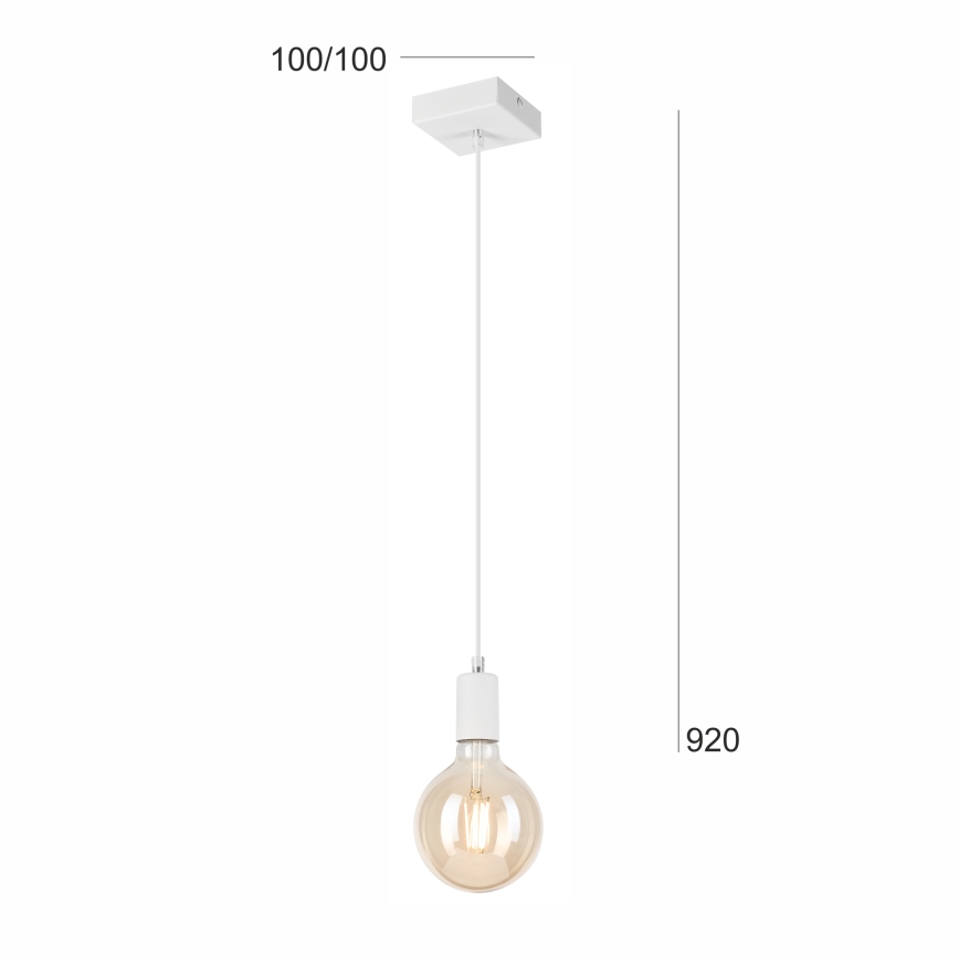 Lampadario a sospensione con filo ASTRID 1xE27/60W/230V bianco