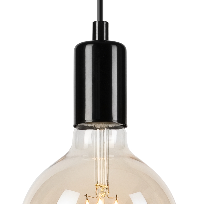 Lampadario a sospensione con filo ASTRID 1xE27/60W/230V nero lucido