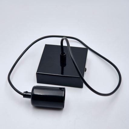 Lampadario a sospensione con filo ASTRID 1xE27/60W/230V nero lucido