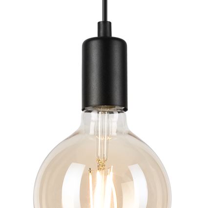 Lampadario a sospensione con filo ASTRID 1xE27/60W/230V opaco nero