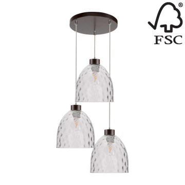 Lampadario a sospensione con filo AURA 3xE27/60W/230V - certificato FSC