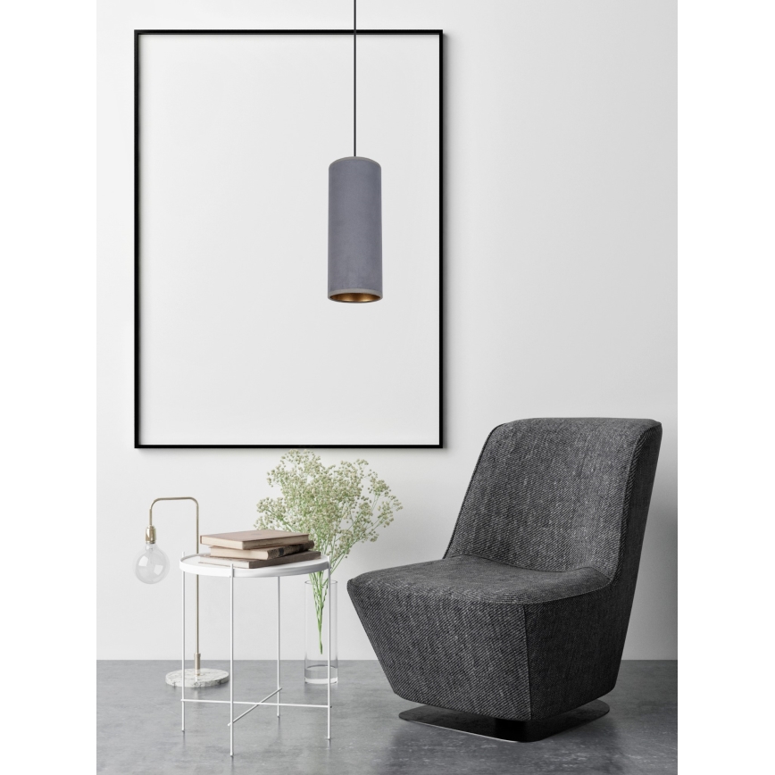 Lampadario a sospensione con filo AVALO 1xE27/60W/230V grigio