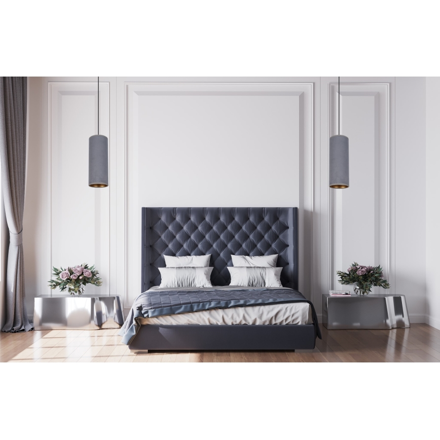 Lampadario a sospensione con filo AVALO 1xE27/60W/230V grigio