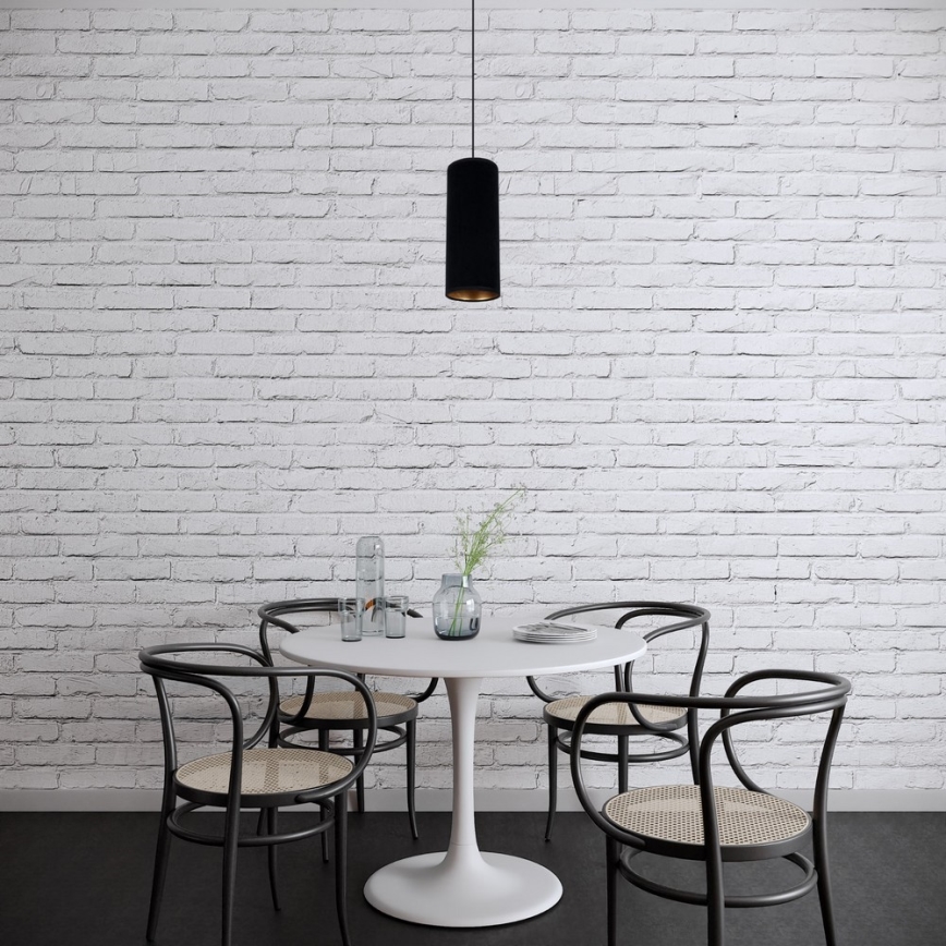 Lampadario a sospensione con filo AVALO 1xE27/60W/230V nero