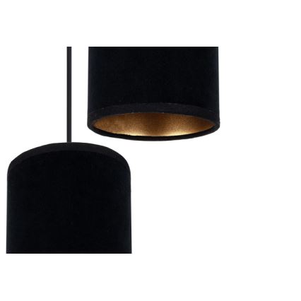 Lampadario a sospensione con filo AVALO 2xE27/60W/230V diametro 20 cm nero